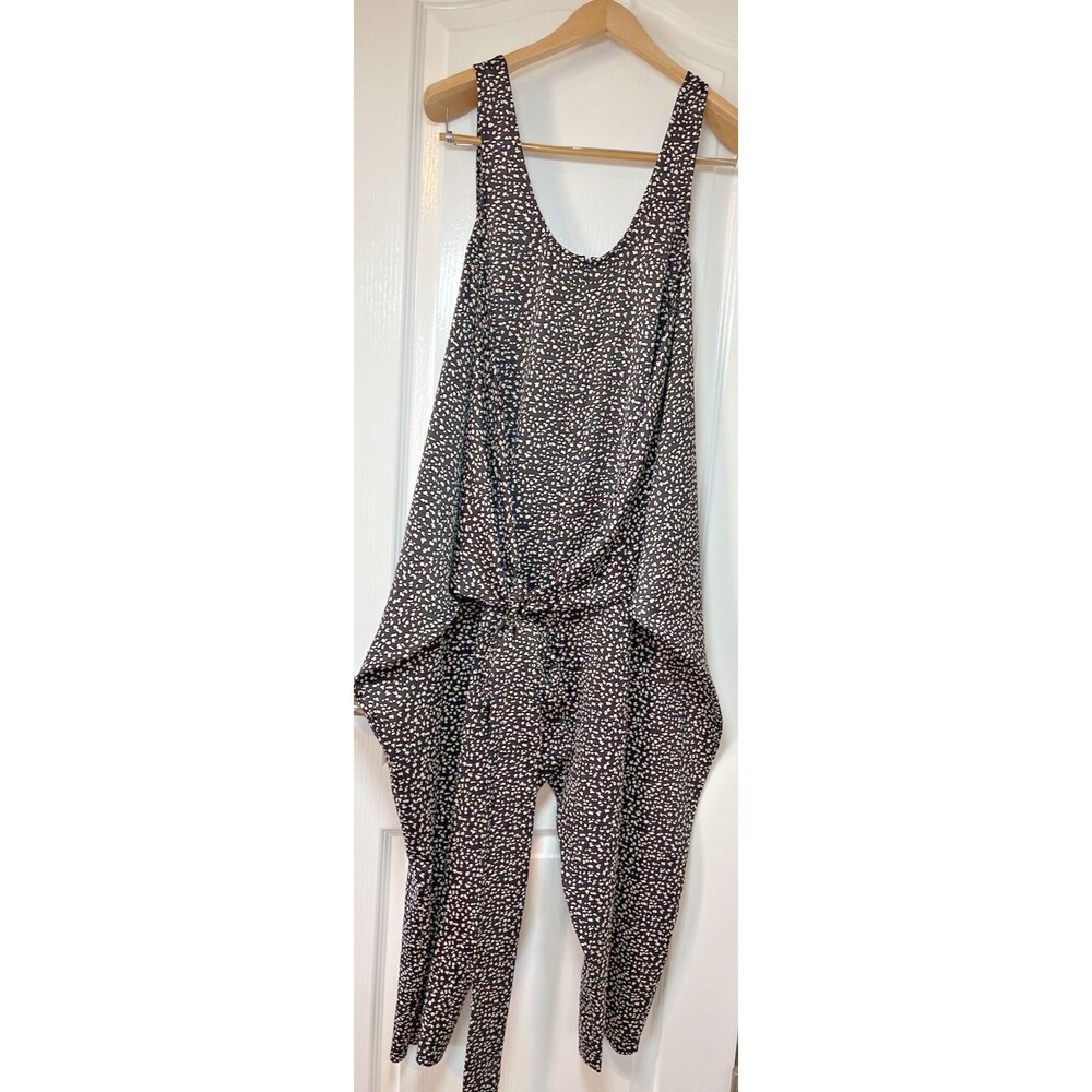Hatch NEW maternity sleeveless relaxed jumper w/belly tie cropped wide leg sz 2